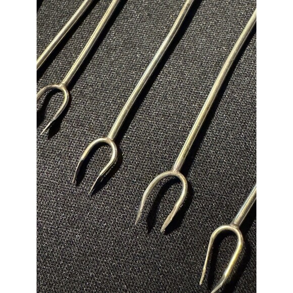 VTG Abalone Cocktail Forks Pickle Olive Set Of 12 Alpaca Taxco Style - Picture 6 of 7
